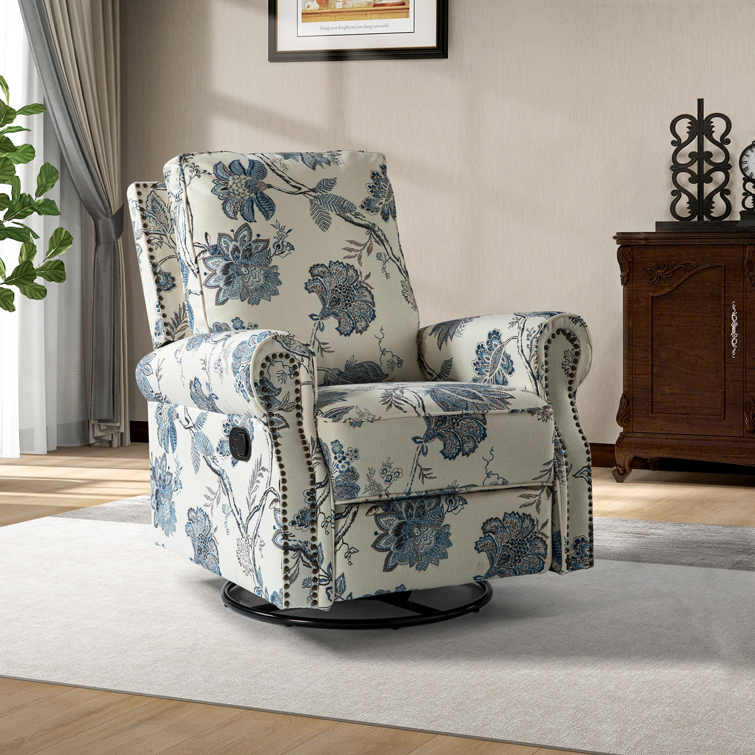 Lark Manor™ Adella 34'' W Rocking Swivel Nursery Recliner
